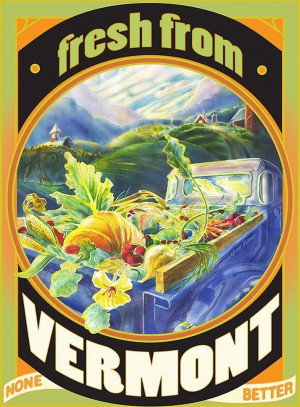 Faux Vintage Fresh from Vermont Travel Poster